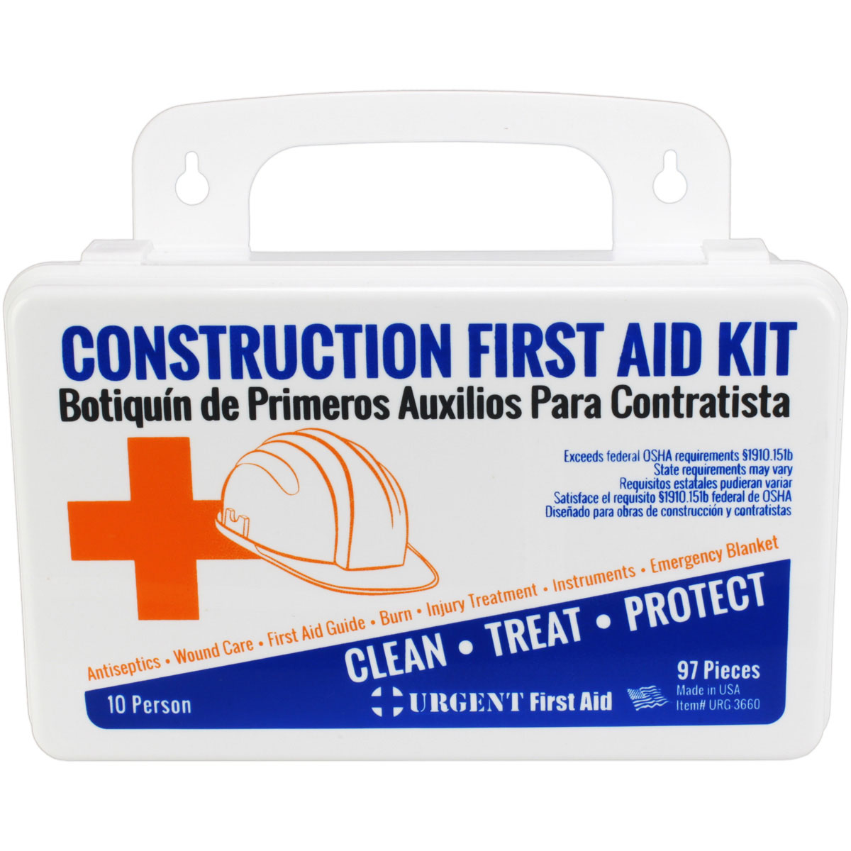 Bilingual OSHA Contractors First Aid Kit for Job Sites up to 10 People, 97 pieces - Image 2