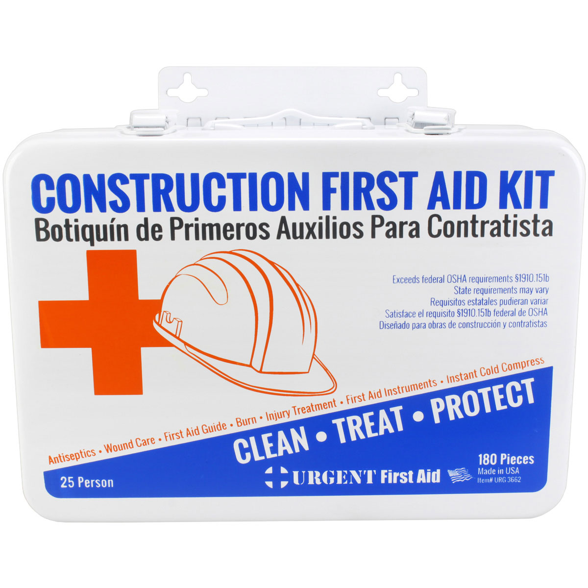 Bilingual OSHA Contractors First Aid Kit for Job Sites up to 25 People, 180 pieces - Image 2